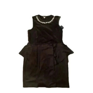 Pearl collar peplum dress